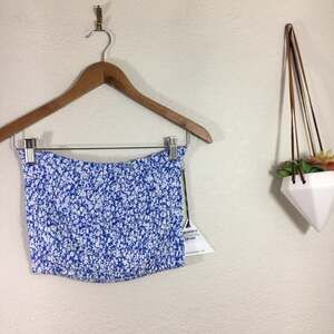 LF | Lost + Wander floral smocked bandeau top NEW S